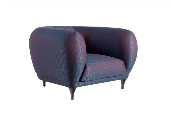 כורסא יוקרתית בגוונים סגול וכחול, עיצוב מרסל וונדרס