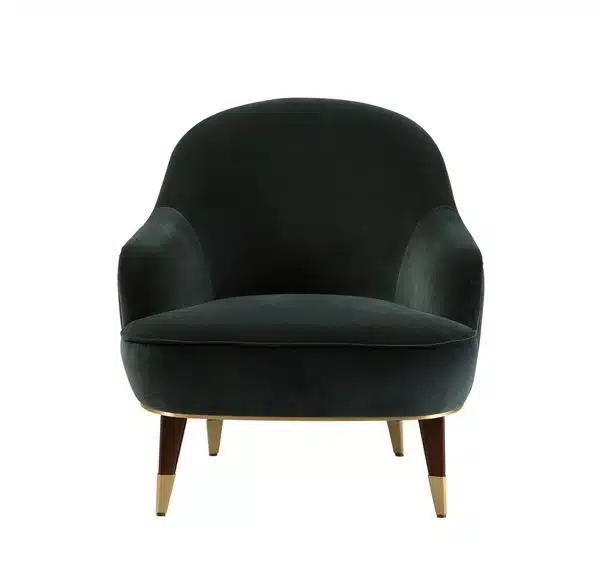 כורסא יוקרתית בדוגמת עיגולים עם ריפוד משי ופרטי פליז