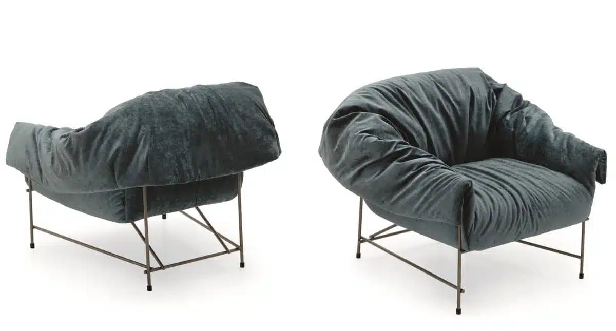 כורסא יוקרתית בעלת ריפוד קמטים, מתוך קולקציית פיטרו הכט